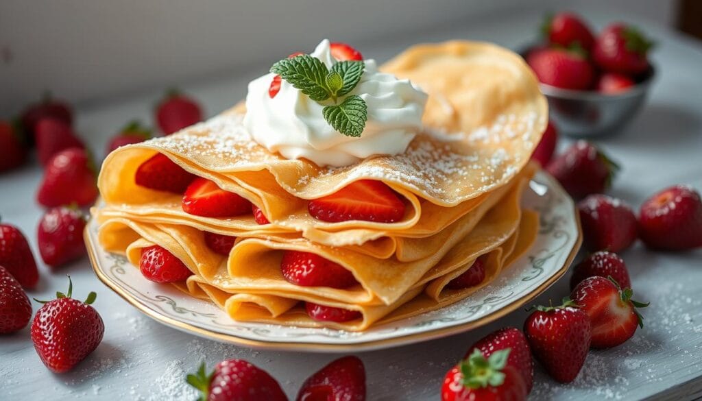 Strawberry crepes