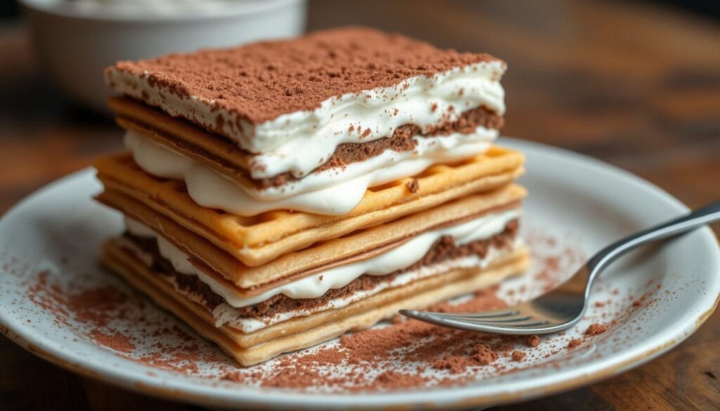 keto tiramisu chaffle cake