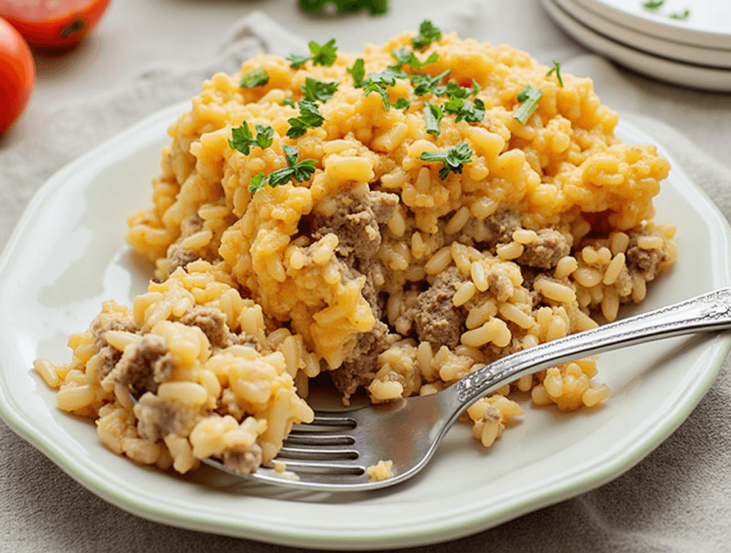  Ground Beef and  Rice Casserole