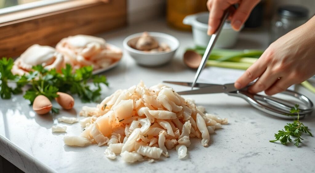 crab meat preparation