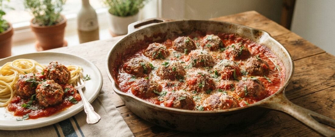 Hearty Classic American Meatballs in Rich Marinara: A Comfort Food Masterpiece