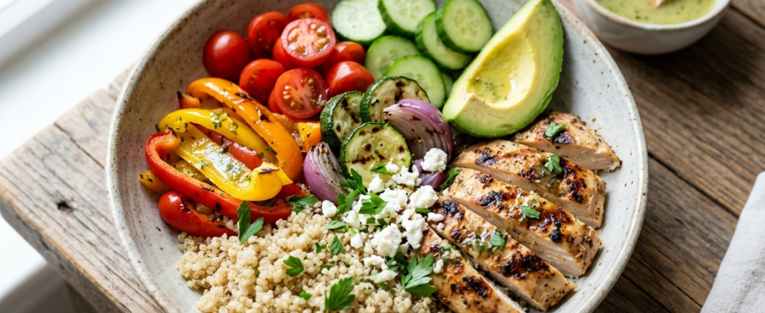 Vibrant Grilled Chicken & Vegetable Power Bowl (Easy Meal Prep)