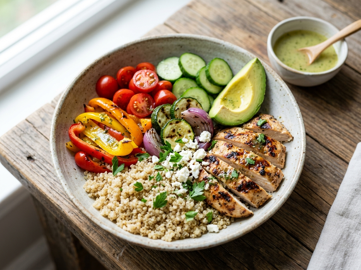 Vibrant Grilled Chicken & Vegetable Power Bowl (Easy Meal Prep)