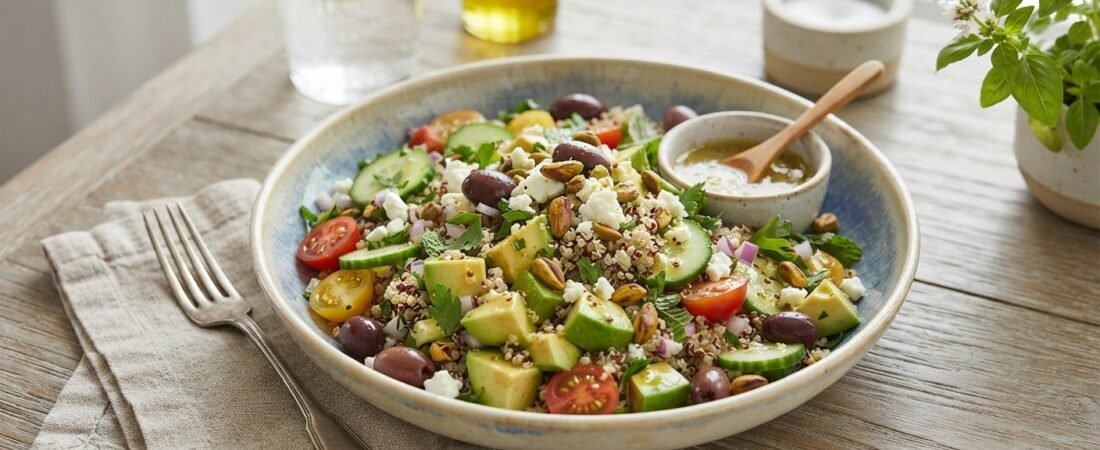 The Ultimate Global and Healthy Dish: Mediterranean Quinoa and Avocado Salad