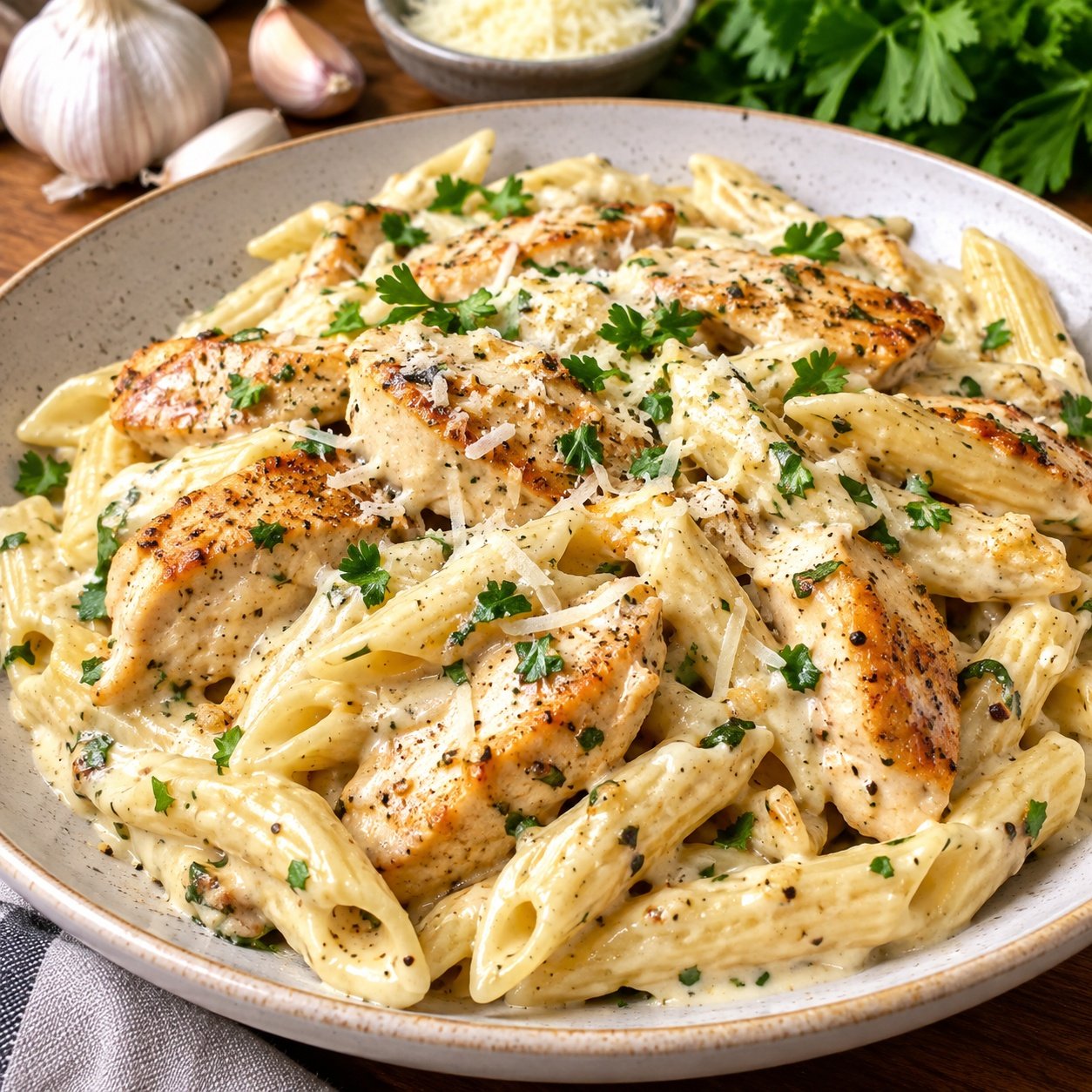 Creamy Garlic Chicken Pasta